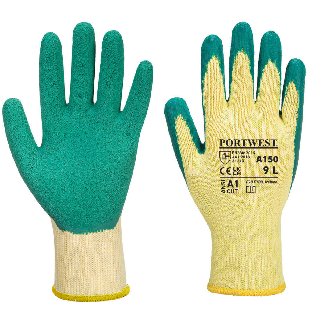 A150 Classic Latex Grip Handschoen, groen (per 25 paar), SizeXL/10